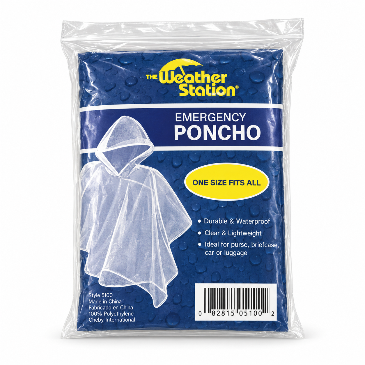 Emergency rain poncho
